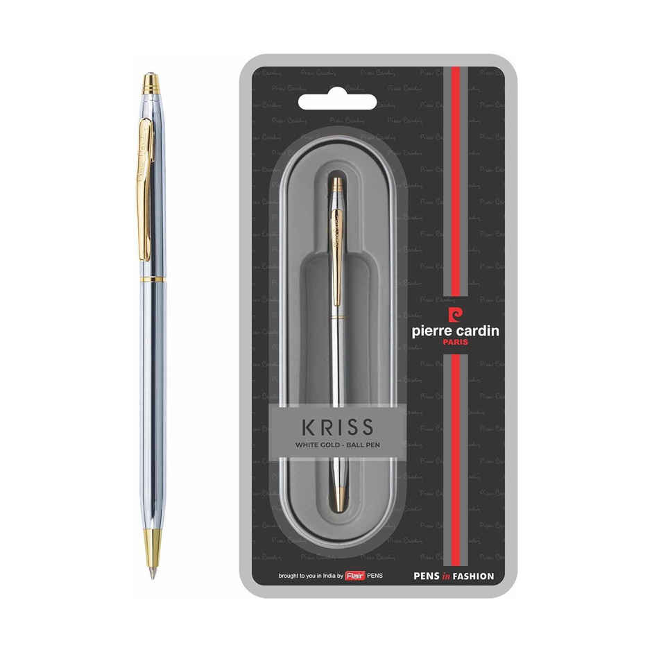 Pierre Cardin Kriss White Gold Metal Ball Pen