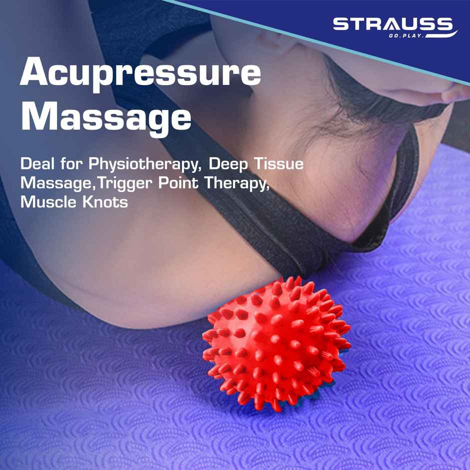 Strauss Acupressure Massage Ball, 2.7 Inches, (Red)