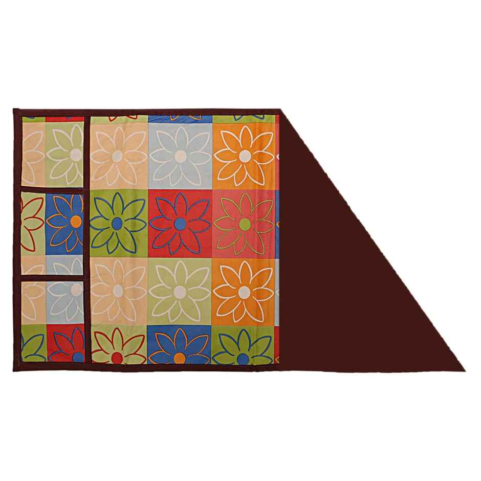 Kuber Industries Multi Floral Print 6 Utility Pockets Fridge Cover With Side Pockets (Multi)