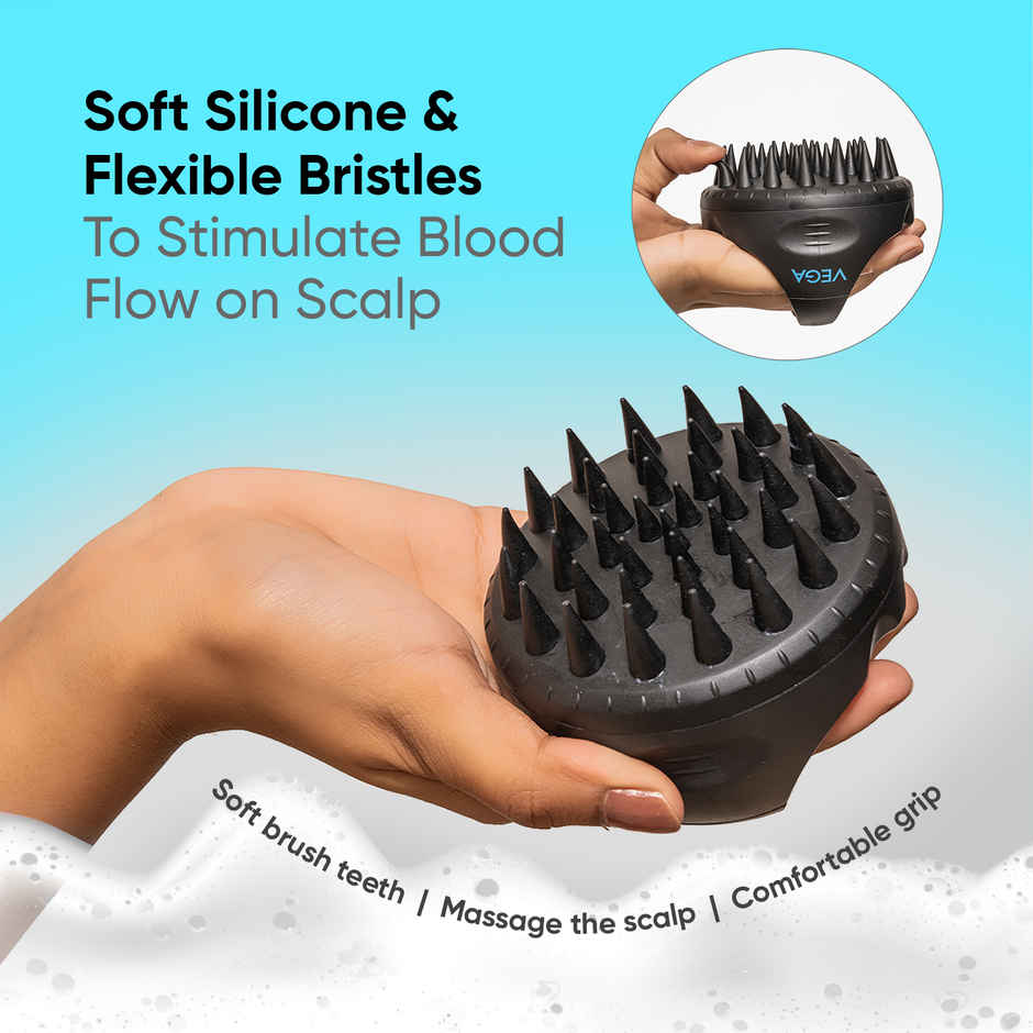 VEGA Hair Scalp Massager Shampoo Brush With Soft Silicone Bristles | (Ssb-01)
