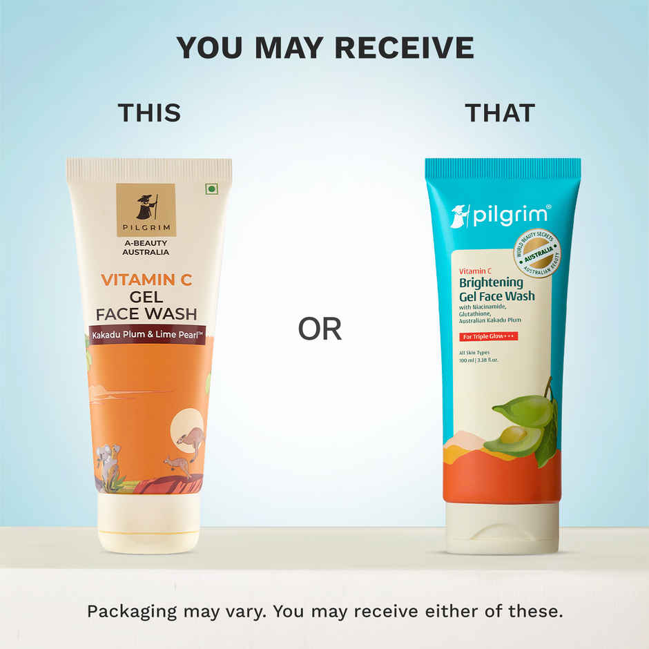 Pilgrim Vitamin C Brightening Gel Face Wash Brightens, Exfoliates, Evens Tones & Reveals Glowing Skin