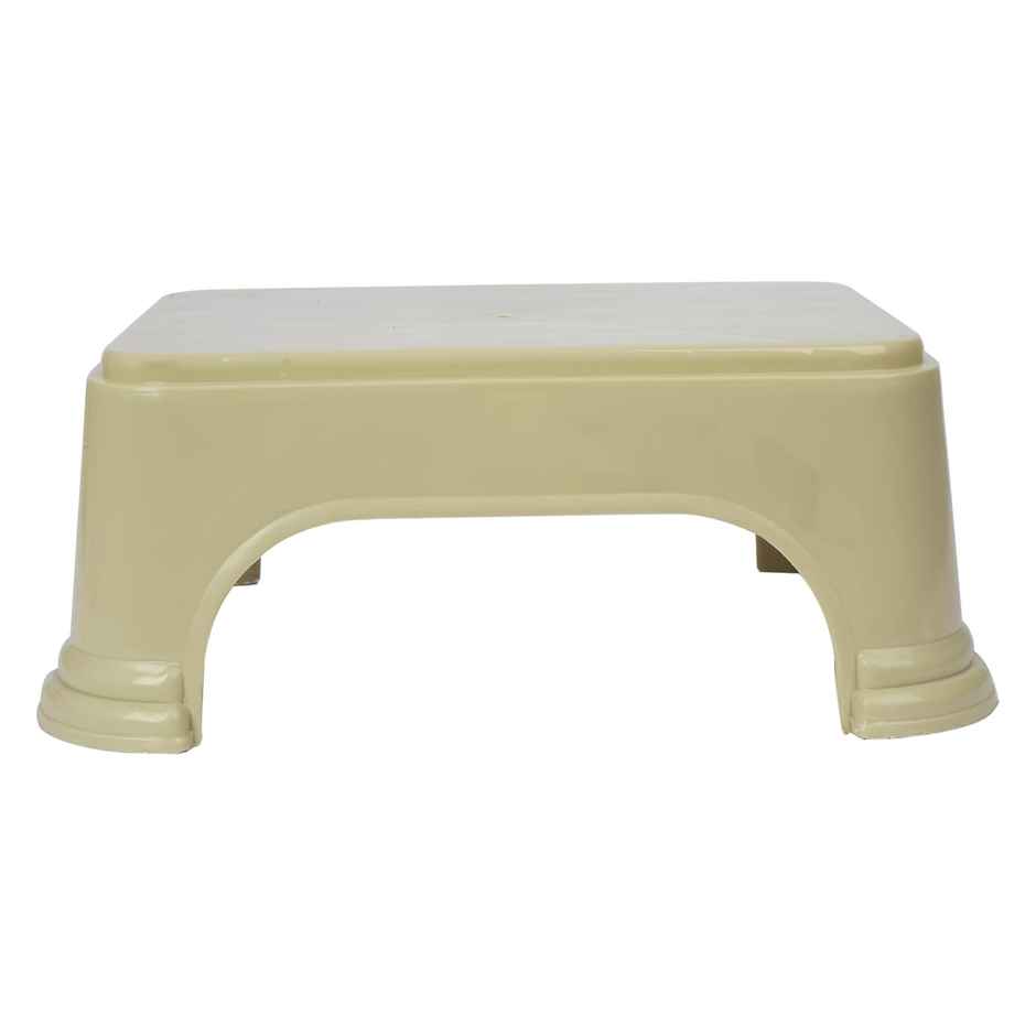 Kuber Industries Plastic Disney Team Square Bathroom Stool|P6|Beige