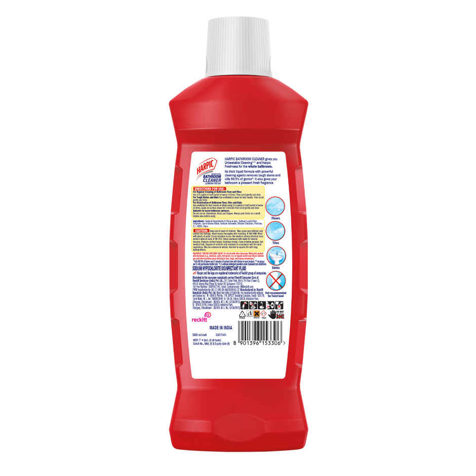 Harpic Lemon Bathroom Cleaner Liquid | Removes Bathroom Stains