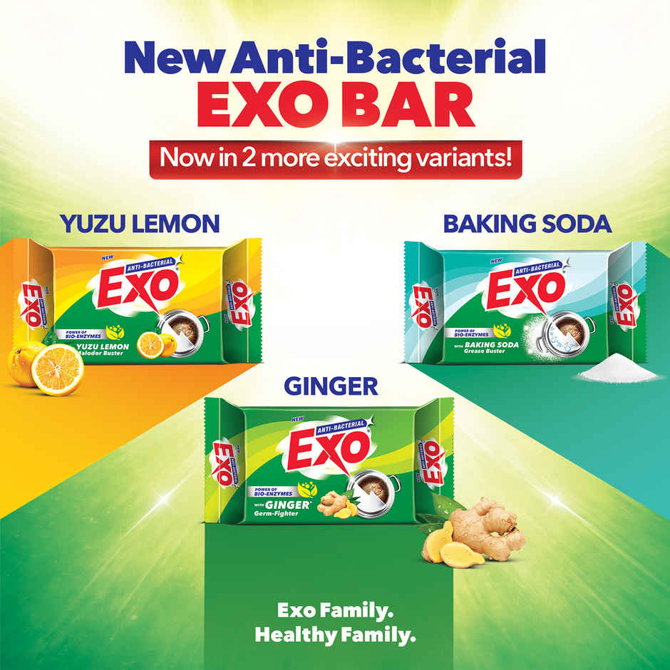 Exo Anti Bacterial Dishwash Bar|Yuzu Lemon for Malodor Buster & Power of Bio-Enzymes