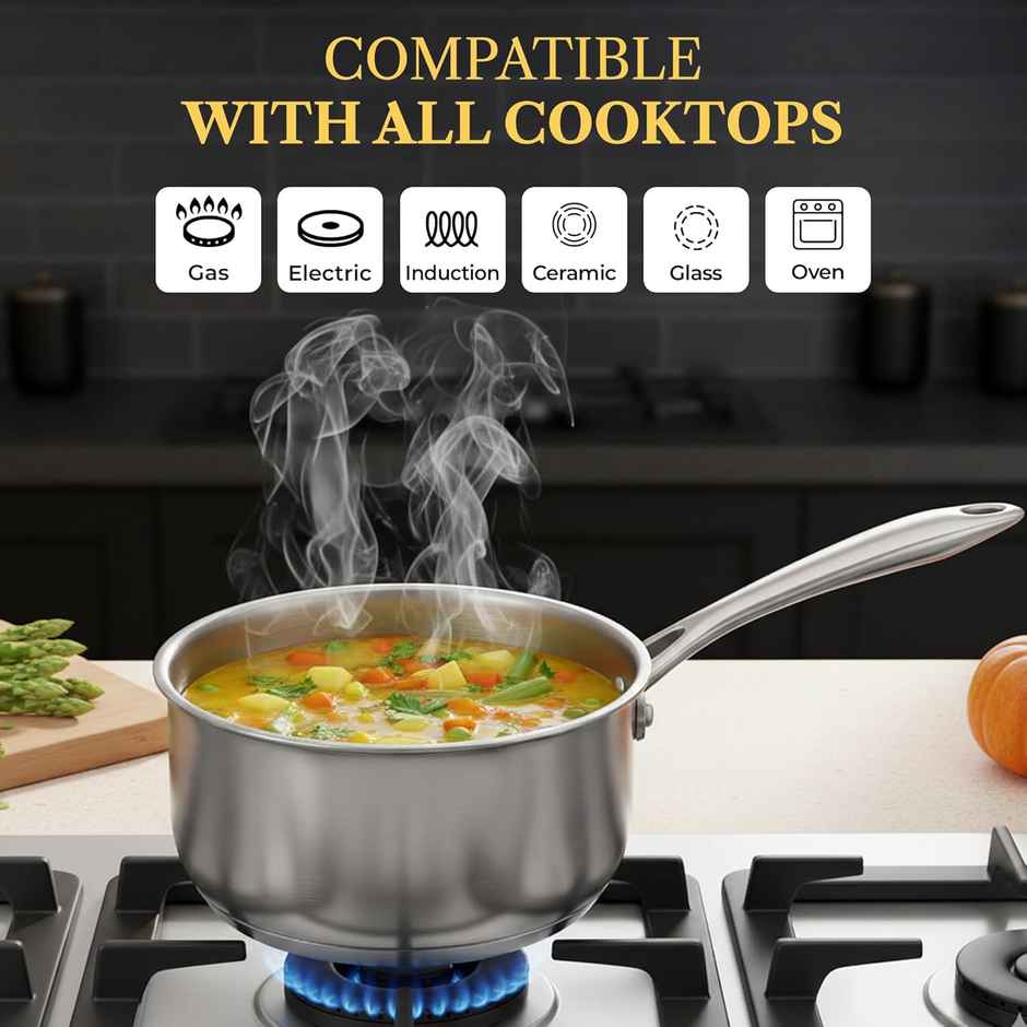 Solara Sterra Stainless Steel Sauce Pan |16 cm | 1.7 L