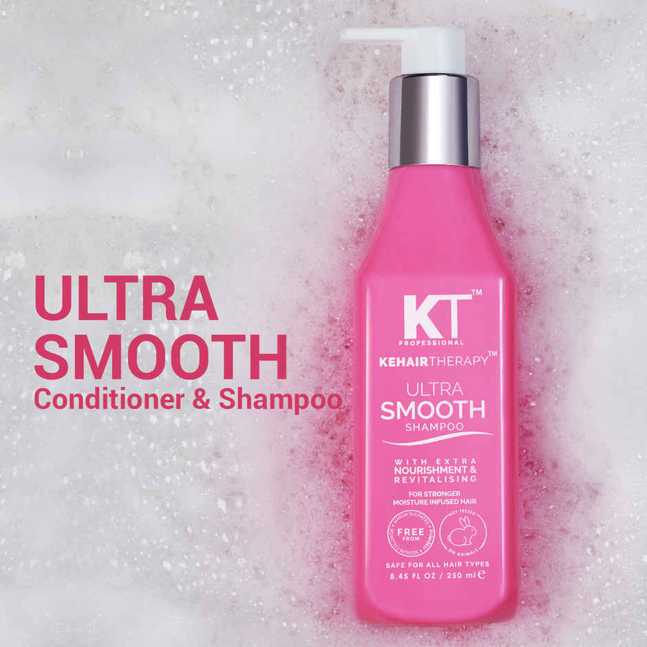 KT Professional Ultra Smooth Shampoo | Frizz Control & Smooth Hair with Acai & Cupuacu Oil