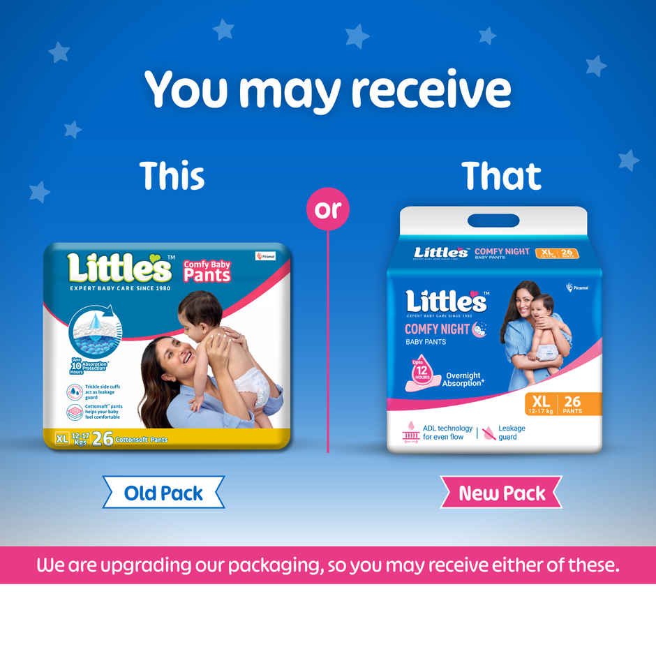 Littles Baby Diapers Extra Large Pant Style Diaper | XL | 26 pcs