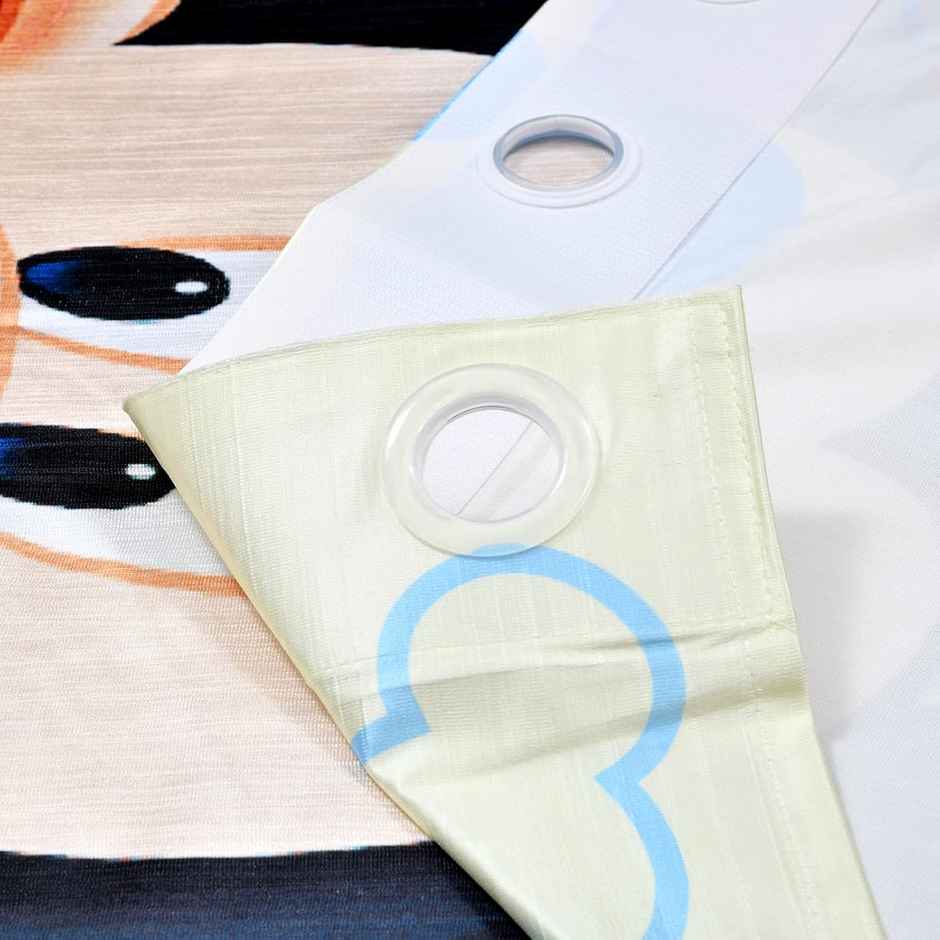 Kuber Industries Disney Mickey 7 Feet Door Curtain for Living Room | Bedroom | 8 Eyelet (Cream)