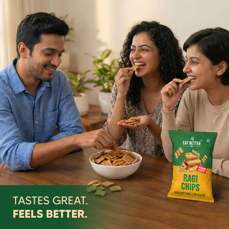 Eat Better Co Ragi Chips | Achari Masti | Roasted | No Palm Oil