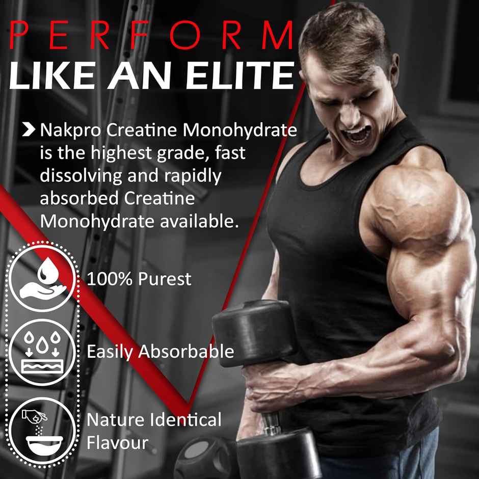 Nakpro Micronised Creatine Monohydrate Powder |Trustified Certified | Fruit Punch