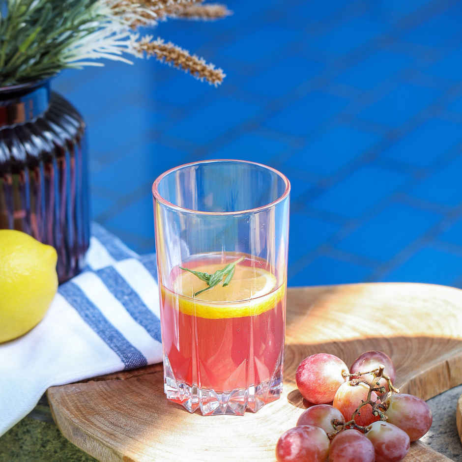 Cello Estonia Tumbler Glass Set | Glass Tumblers for Water, Juice & Beverages | Clear - 310 ml