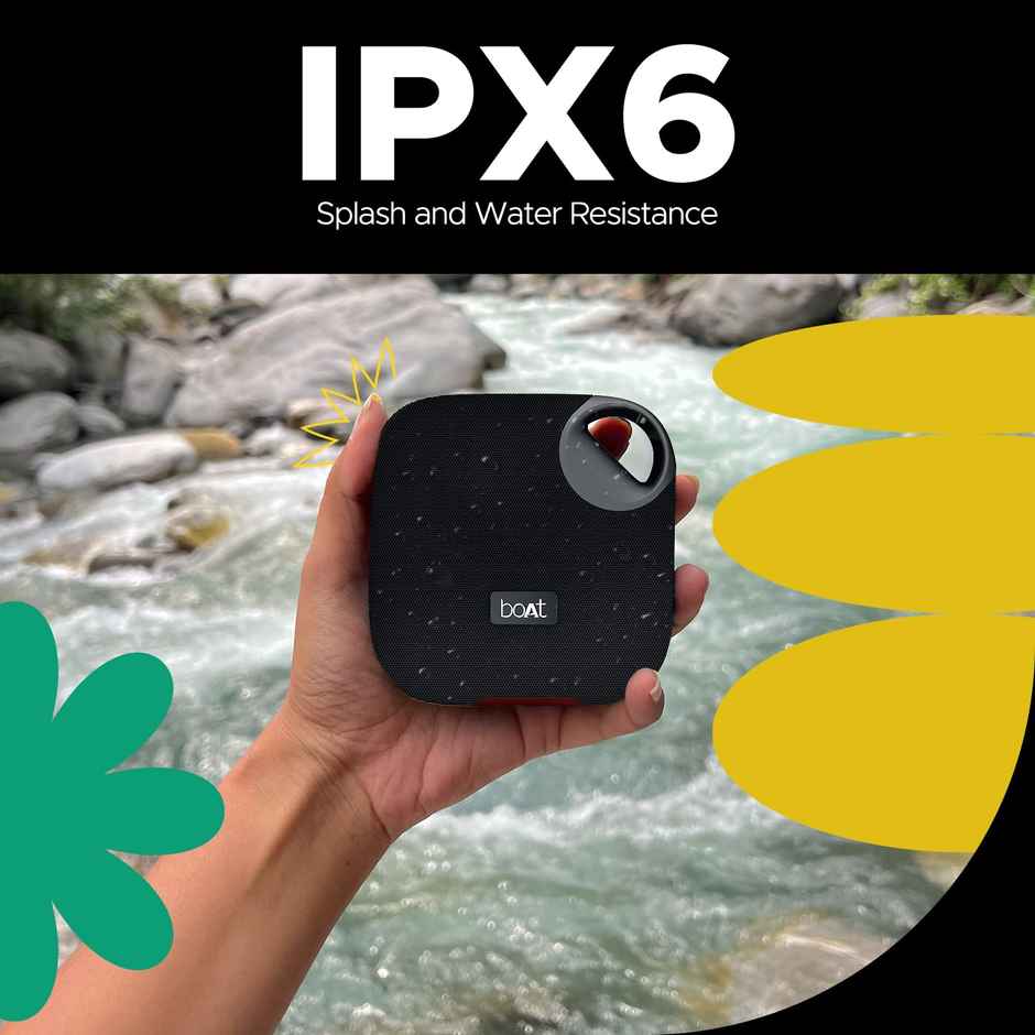 boAt Stone 193 Pro with 5W Bluetooth Speaker Signature Sound, Up to 12hrs of Playtime, TWS Feature, Built-in Mic, Bluetooth v5.3, AUX Port, TF Card Connectivity, IPX6 & Type-C Bluetooth Speaker - Raging Black