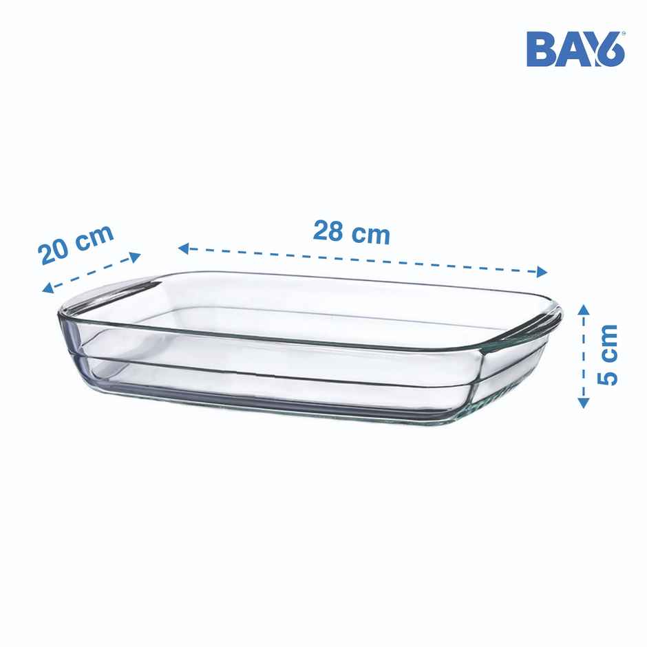 BAY6 Premium Imported Borosilicate Baking Dish Rectangle - 1.6 L