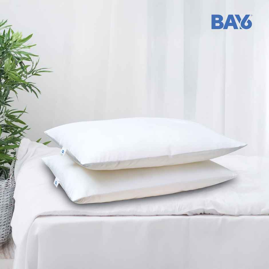 BAY6 Poly Fill Fiber Pillow | 60 x 40 cm | Set Of 2 - White