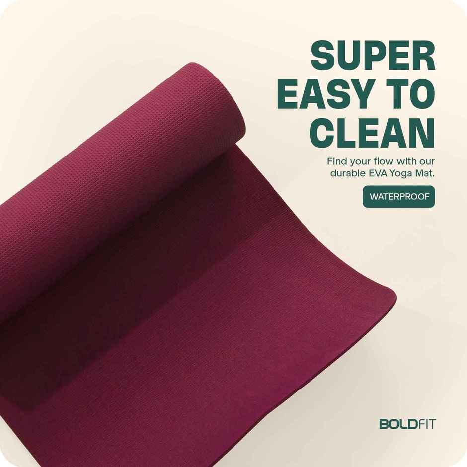 Boldfit 6mm Yoga Mat | Durable EVA Material for Comfortable Workouts | Purple