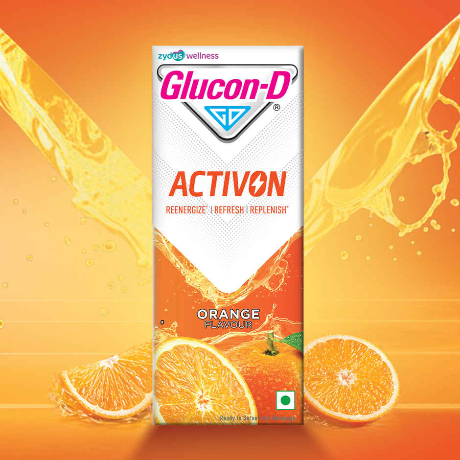 Glucon-D Activon Ready to Drink Beverage | Orange Flavour