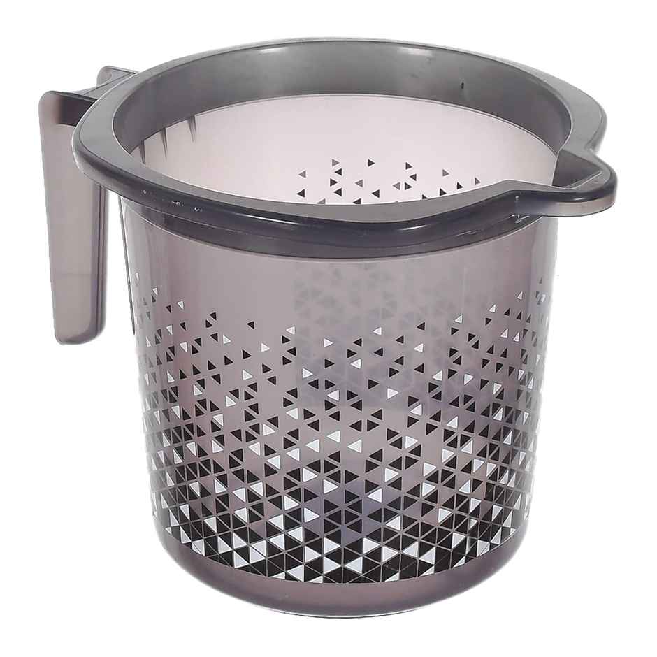 Tinted Print Plastic 1.5 Litre Bathroom Mug | Beige & Black