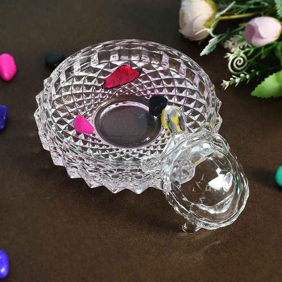 Perpetual Crystal Tortoise | Feng Shui Good Luck Decor Plate | Gift for Home & Office