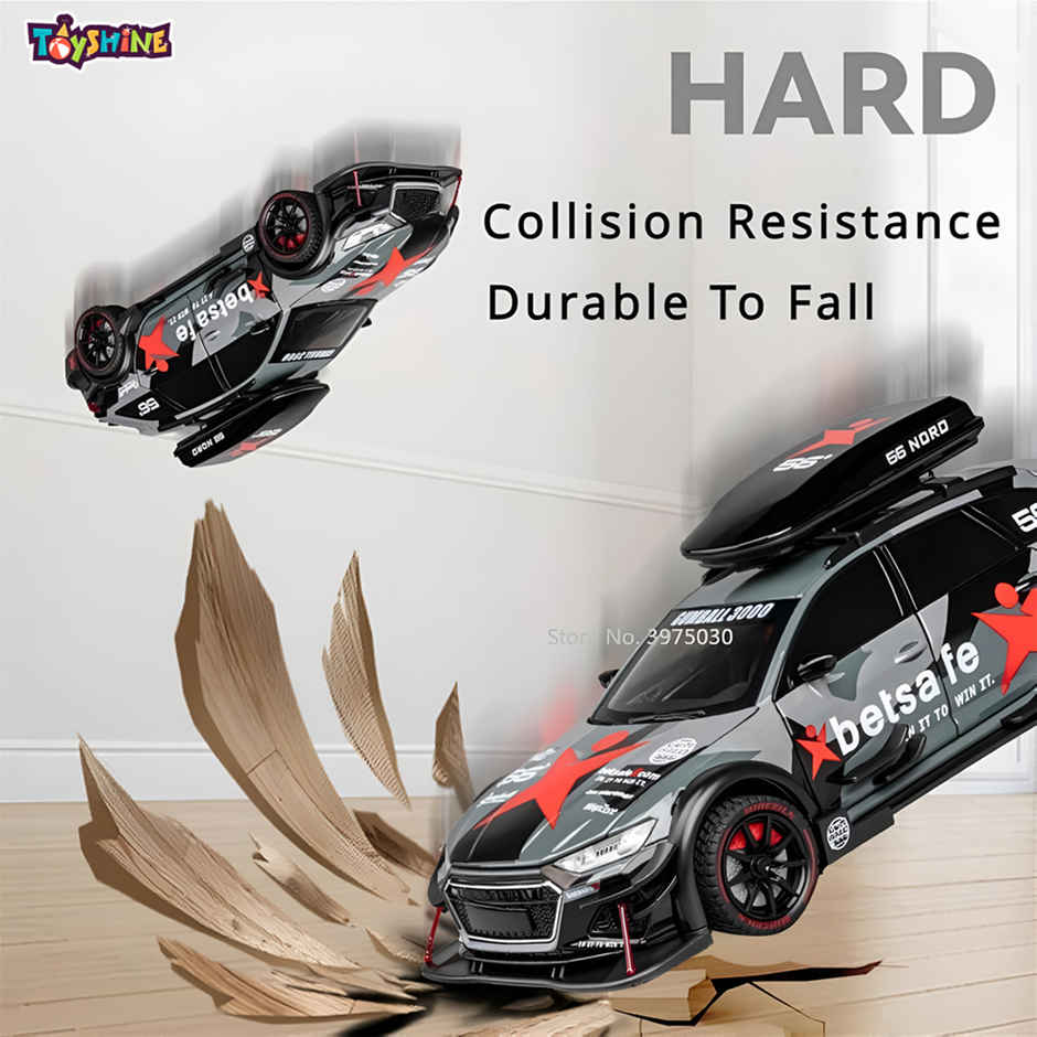 Toyshine 1:24 Die Cast Racing A4 Sports Car with Music Pull Back & Opening Doors for Kids 3+ Black