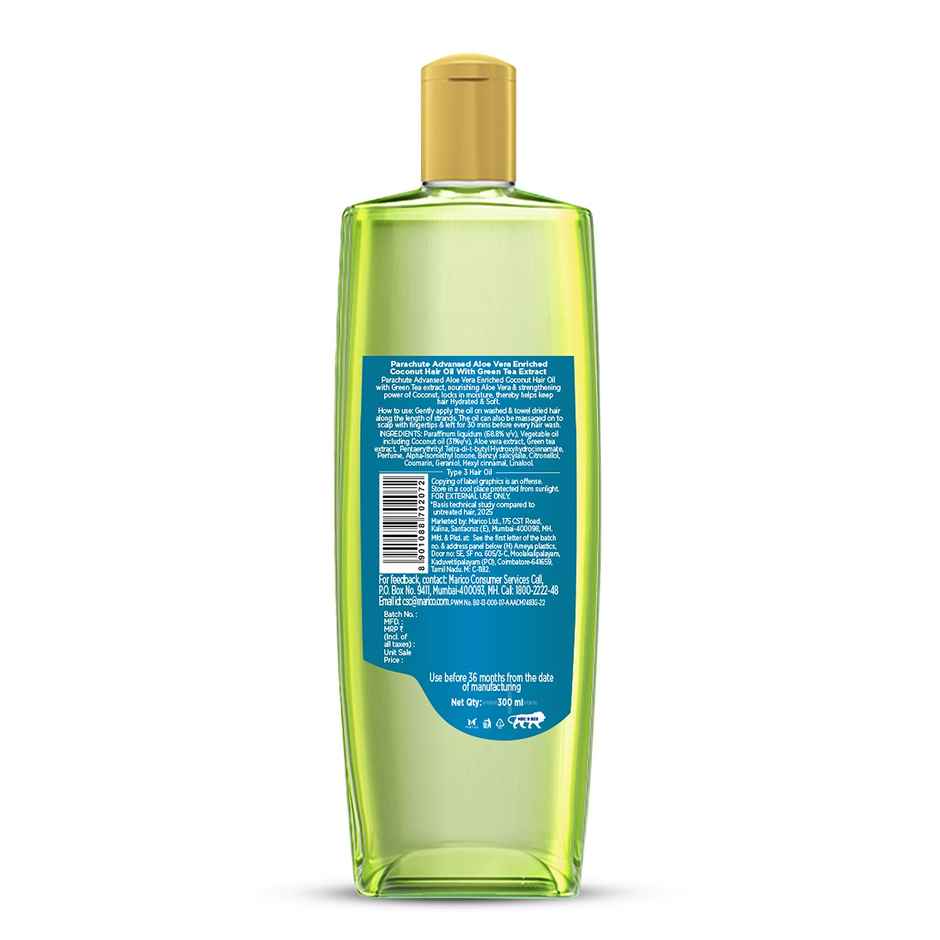 Parachute Advansed Aloe Vera Enriched Coconut Hair Oil For Hydrated & Soft Hair