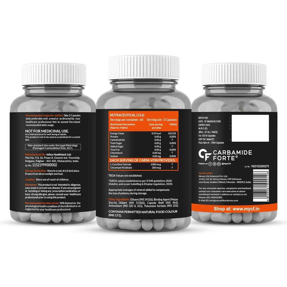 Carbamide Forte L-Carnitine L-Tartrate 1000Mg Capsule