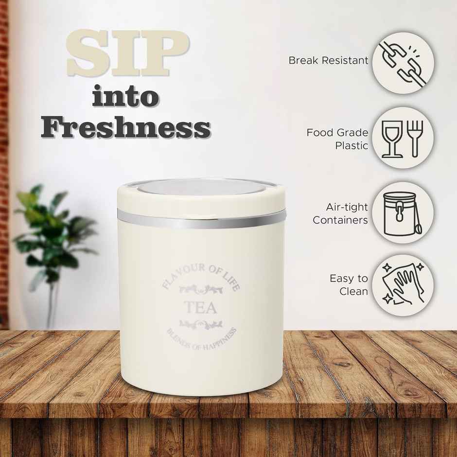 Jaypee Plus Classique Tea Coffee Sugar Air Tight Containers | Ivory - 750 ml