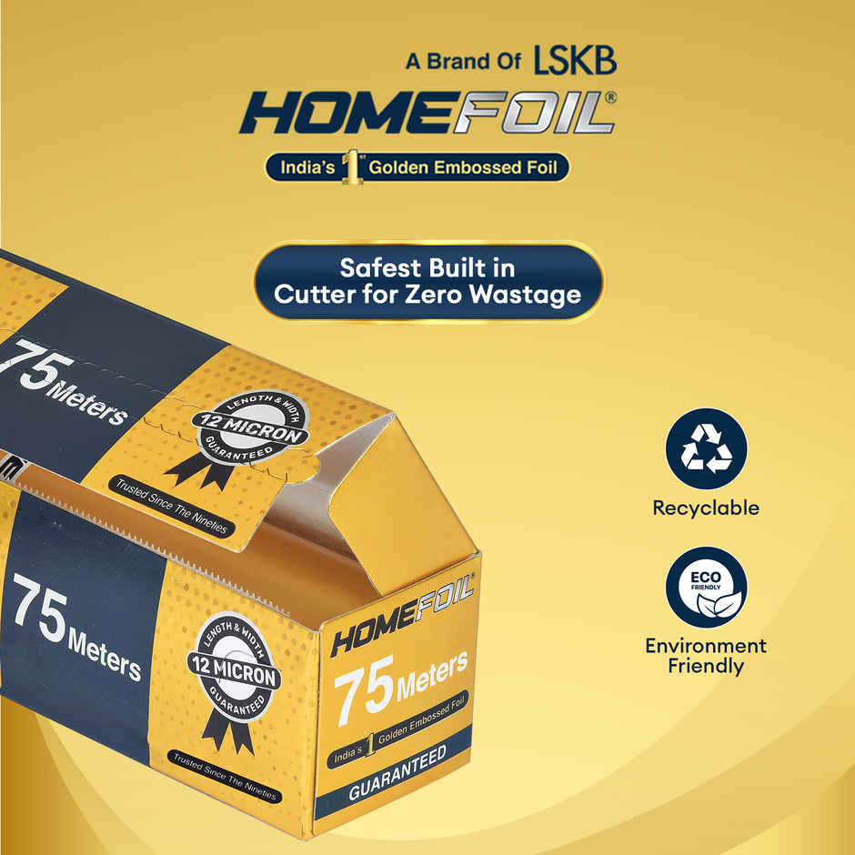 HOMEFOIL 75 Meter Golden Embossed Aluminium Foil