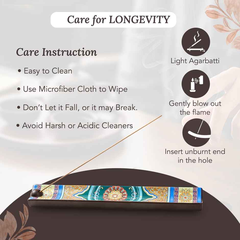 Ekhasa Ceramic Agarbatti Stand With Ash Catcher | Incense Stick Holder Agarbati Oothupathi Stand