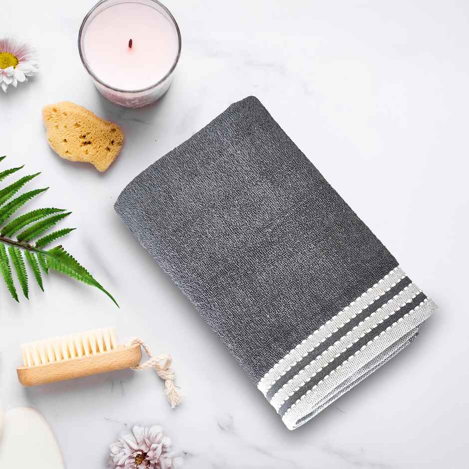 BAY6 Microfibre Moxy Bath Towel | 300 GSM | Grey - 70 x 140 cm
