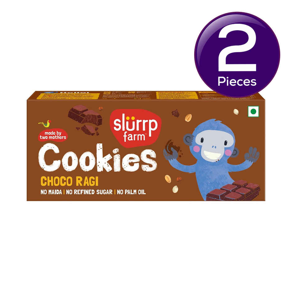 Slurrp Farm No Maida No Palm Oil Choco Ragi Cookies | Yummy Biscuits For Kids | Combo