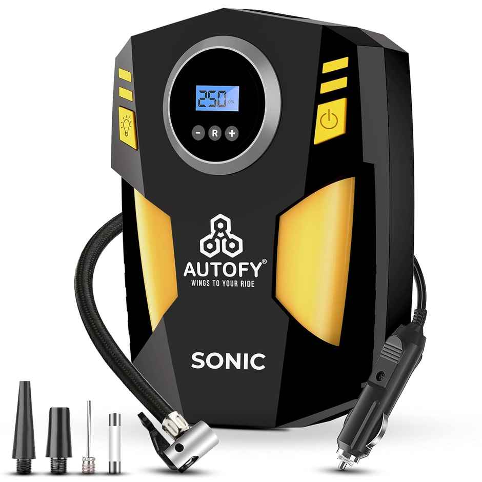 Autofy Sonic With Auto Cut Car Tyre Inflator 150Psi With Emergency Led | 120W-12V