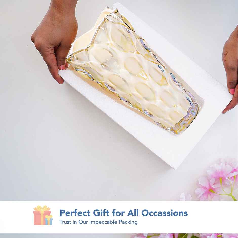 Ekhasa Crystal Clear Glass Vase Flower Pot For Home Decoration | Center Table Decorative Items