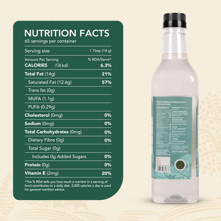 Anveshan Coconut Wood Cold Pressed Oil (Nariyal Oil)