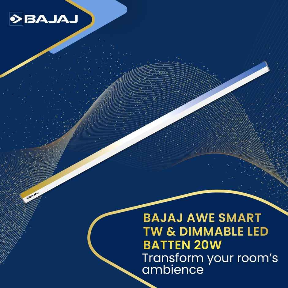Bajaj AWE Smart Tw & Dimmable LED Batten 20W Voice Control