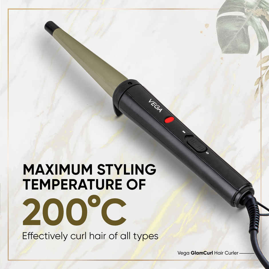 Vega Glamcurl Hair Curler For Women With 13mm-25mm Barrel Ceramic Coated