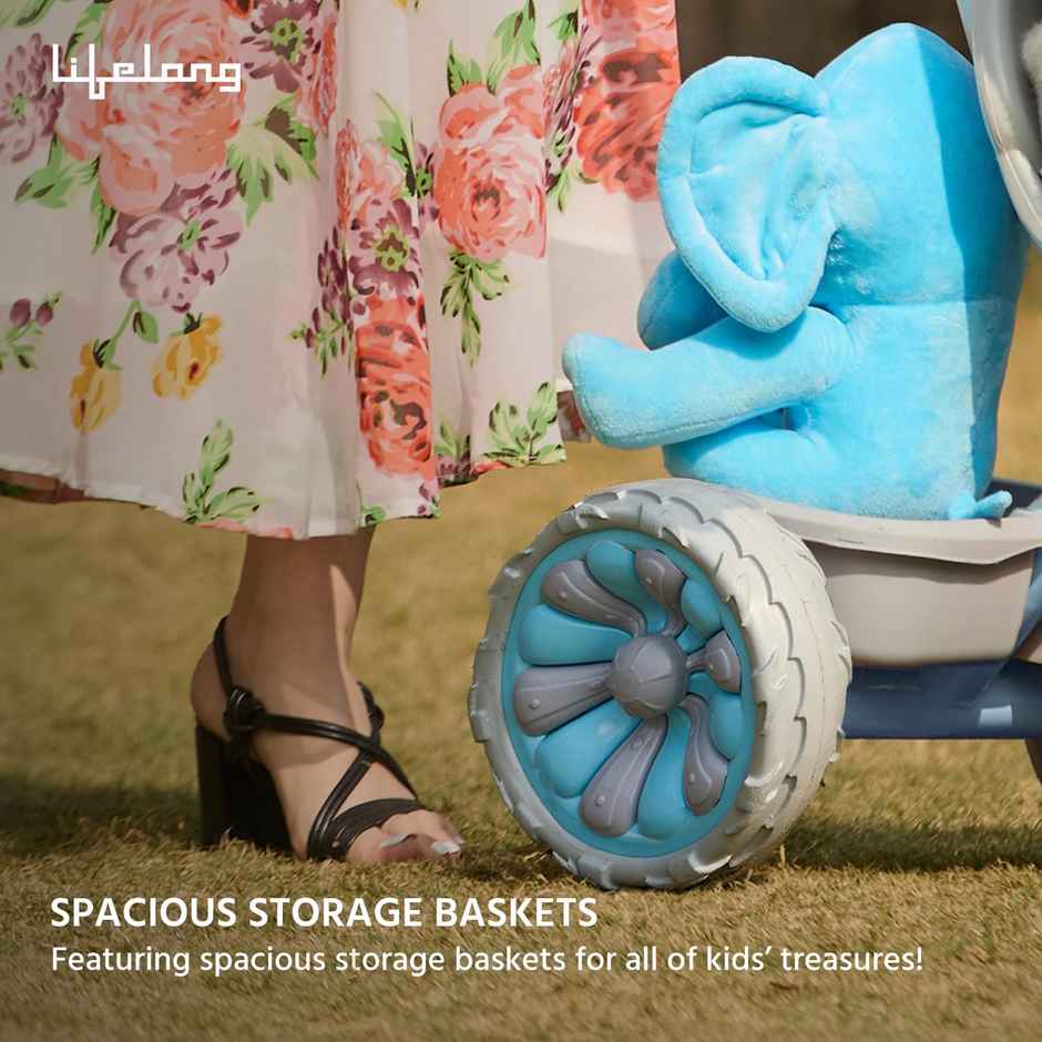 Lifelong Kids Tricycle for Kids 2-5Yrs with EVA Wheels, Bell & Storage Basket | Without Push Handle