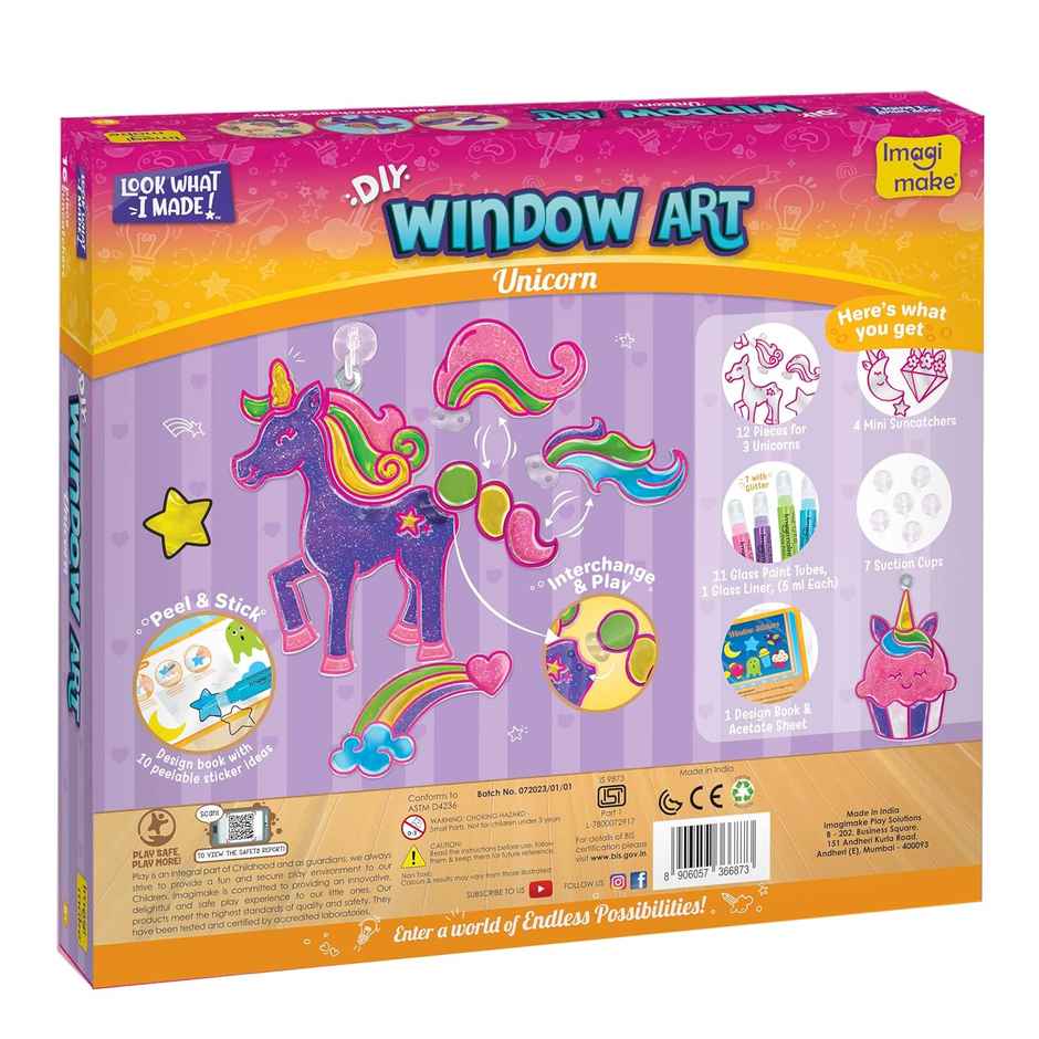 Imagimake DIY Window Art - Unicorn Glass Painting Kit | Art & Craft Toy Gift for Kids (5+ Years)