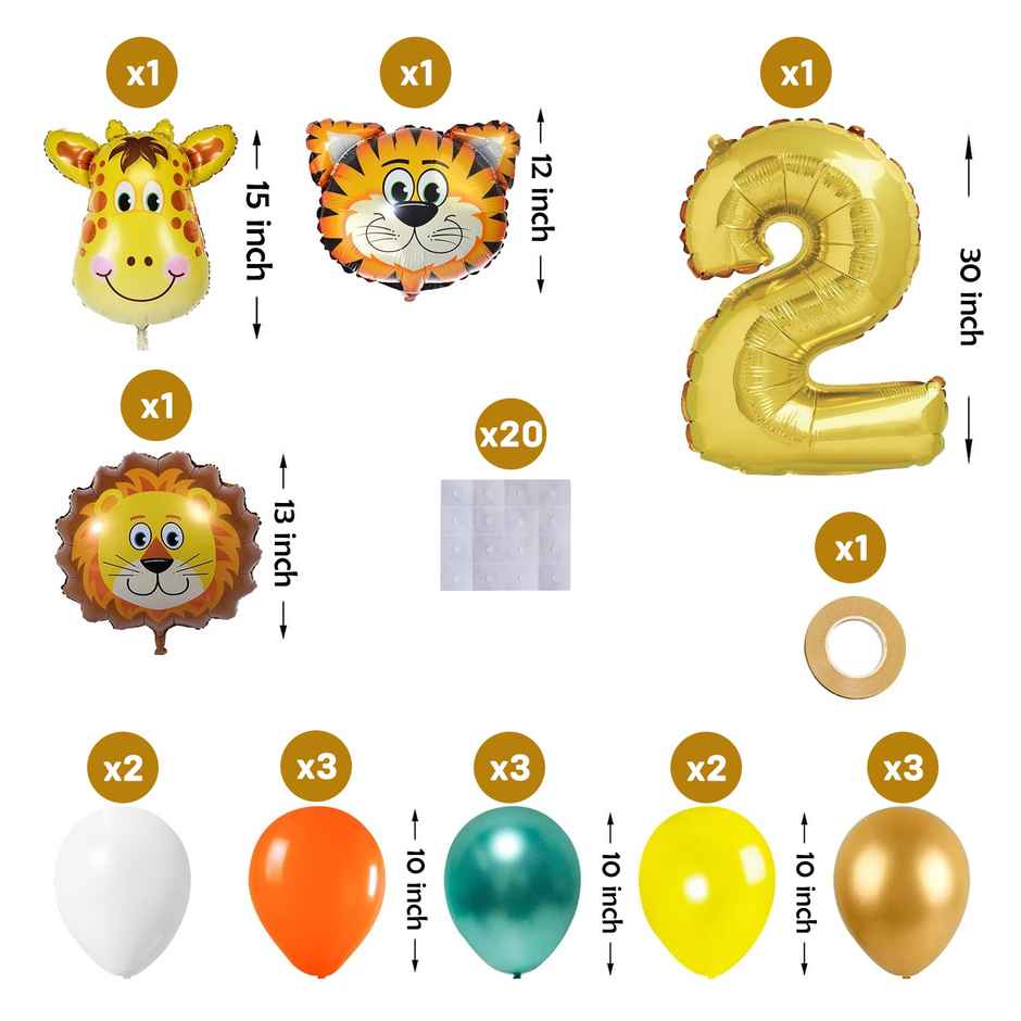 2nd Birthday Decoration | Pack Of 19 | Party Propz