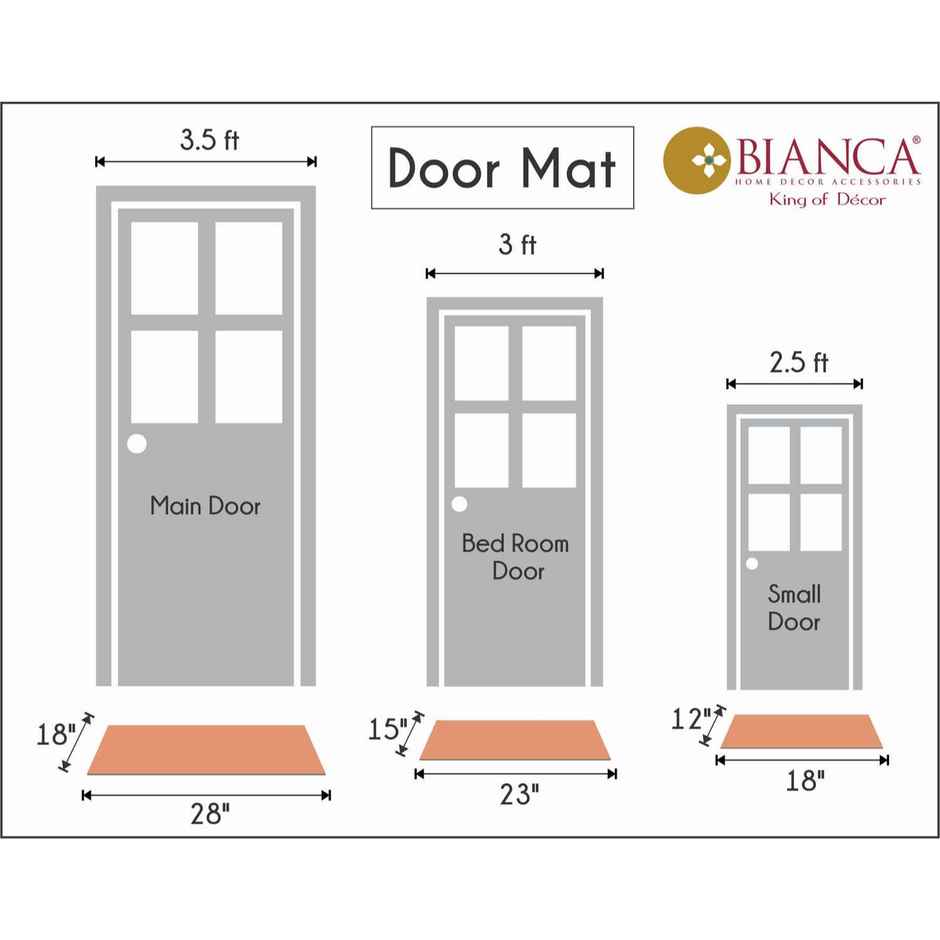 BIANCA Highly Durable Anti Slip Door Mat | 1 Pc Large Size | Splender | Roye Choco Orange