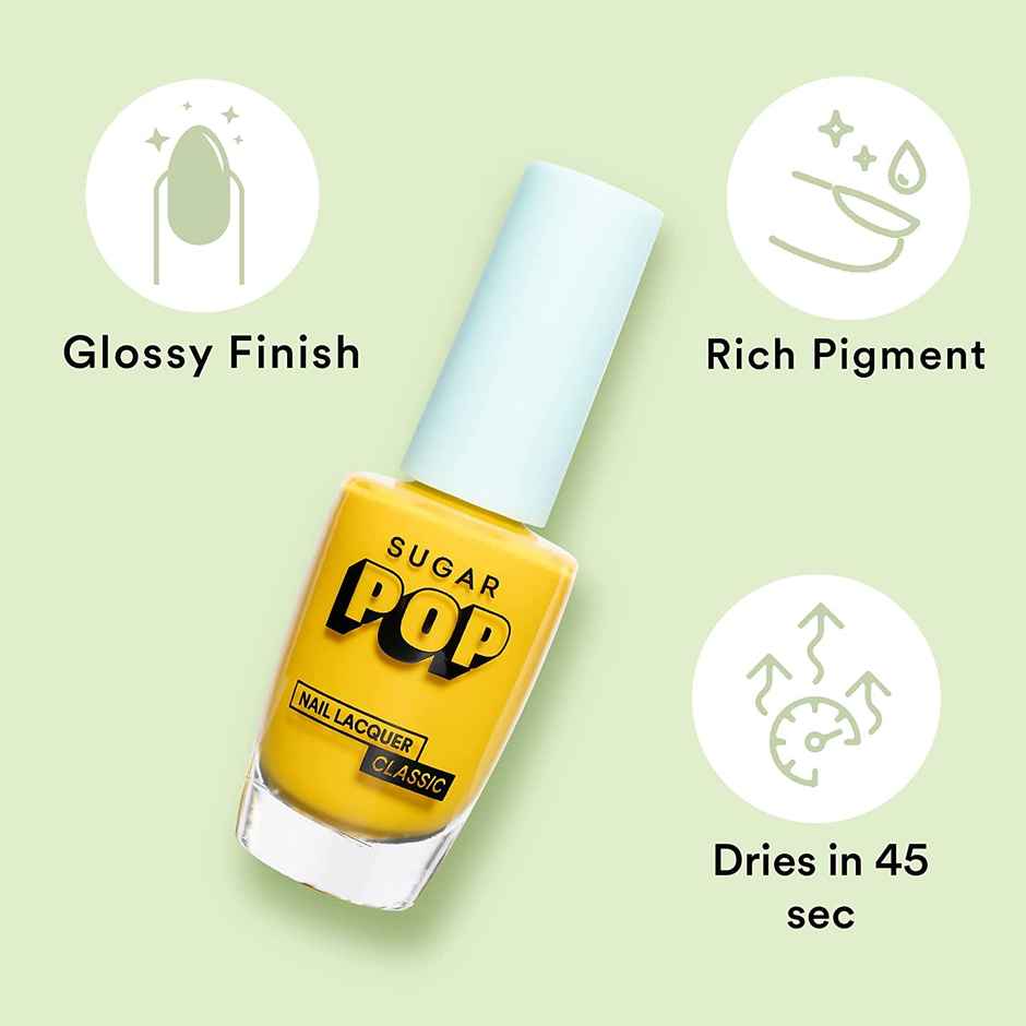 SUGAR POP Quick Drying Ultra Long-wear Glossy Finish Nail Lacquer Hello Yellow 04