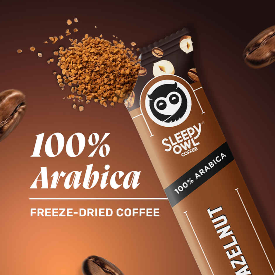 Sleepy Owl Hazelnut 100% Arabica Instant Coffee Sachets