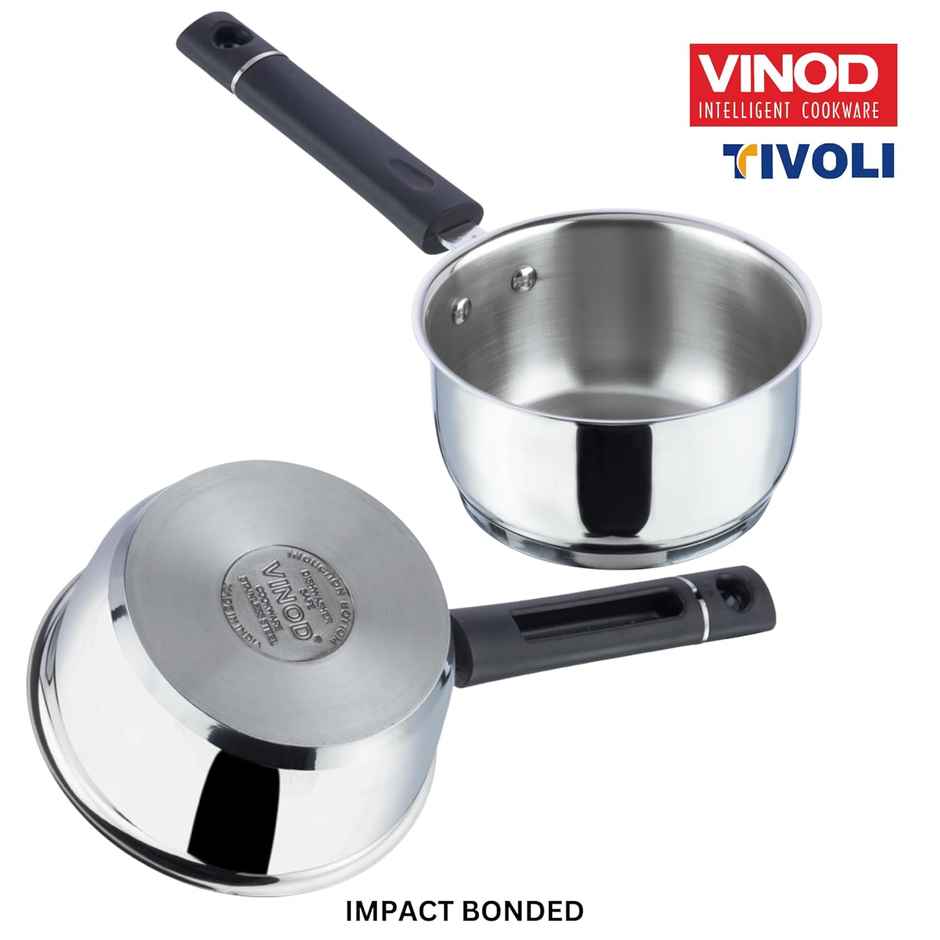 Vinod Stainless Steel Tivoli Saucepan Without Lid - 1.5 L (Induction Friendly)