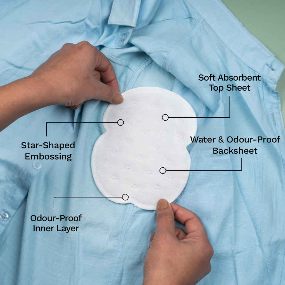 Pee Safe Disposable Underarm Sweat Pads | Absorb Sweats & Bad odours - Straight