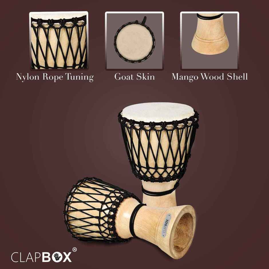Clapbox Djembe - Mango Wood (10 Inches, Natural)