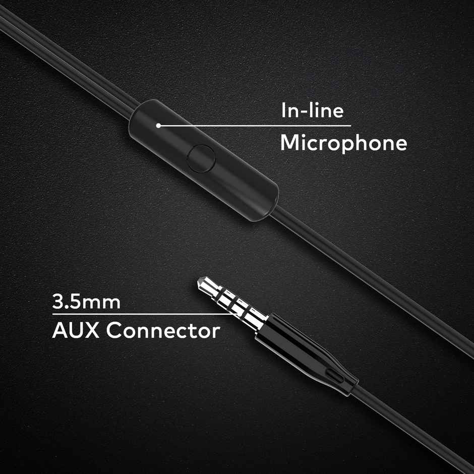 itel L20 Pro Wired Earphones 14Mm Super Bass | Music & Call Control | 1.2M Cable | Black