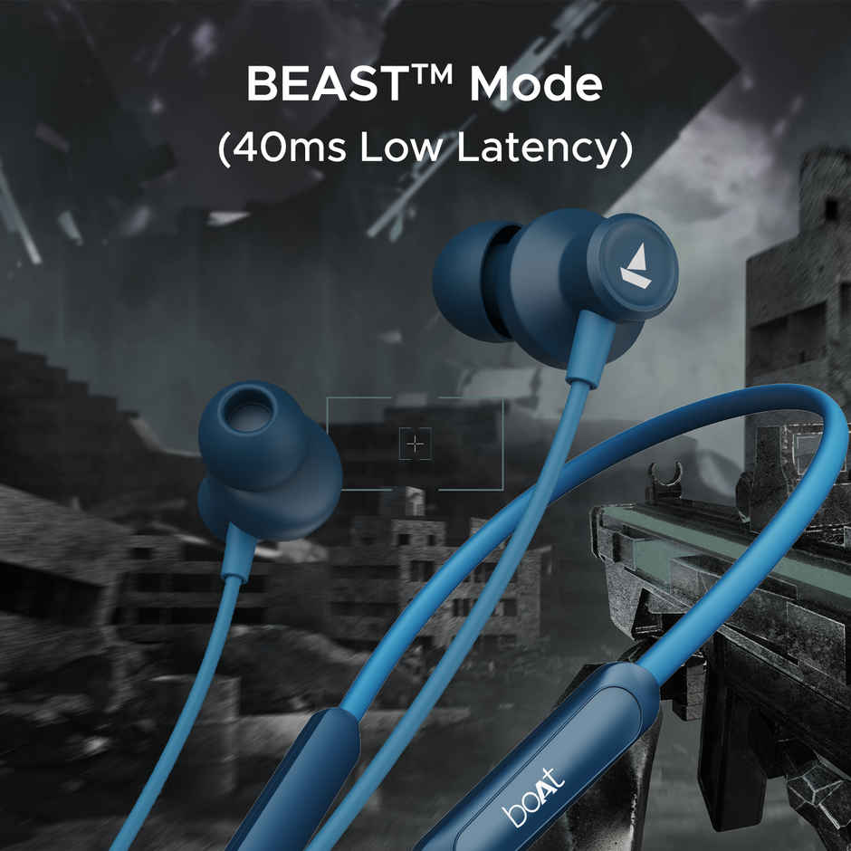 boAt Rockerz Bliss BT Neckband w/ 30H Battery, Touch Controls & BEAST Mode (Celestial Blue)