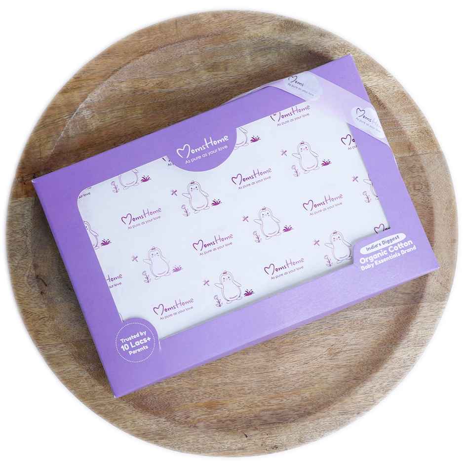 Moms Home Organic Cotton Baby Essentials Clothing Set |Gift Combo 0-3 Months | 5 Items | Pearl Pink