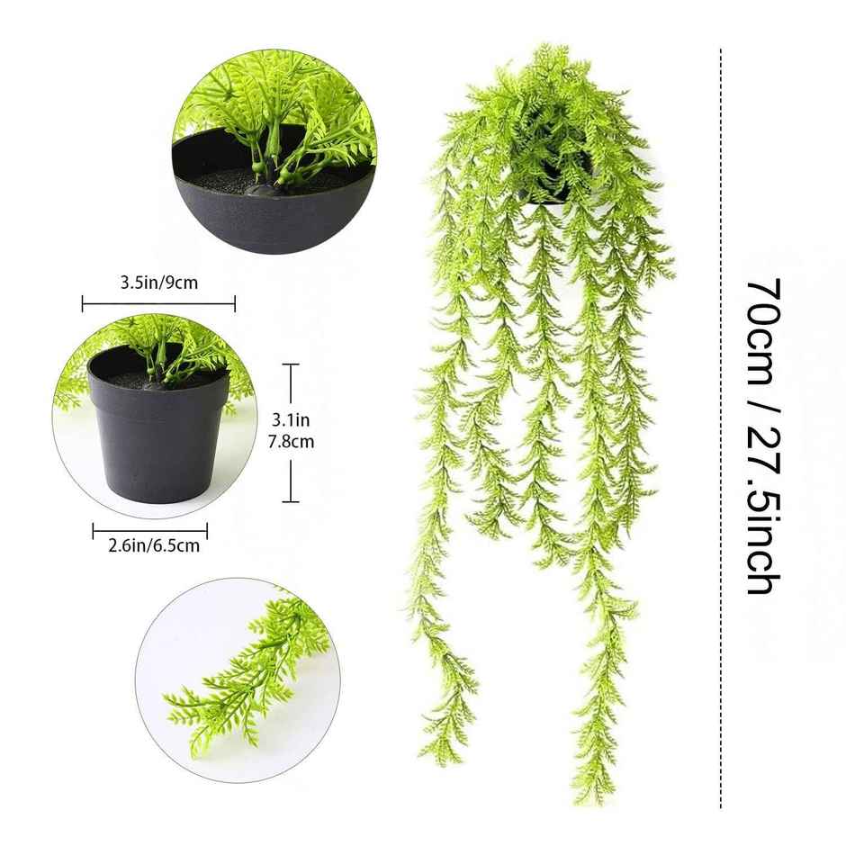 TIED RIBBONS Hanging Ferns Artificial Plant With Pot