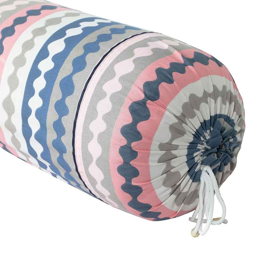 Kuber Industries Cotton Bolster Cover|Zig Zag Roll Masand Cover|16x32 Inch|Pack of 2|Multicolor