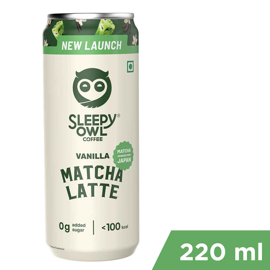Sleepy Owl Vanilla Matcha Latte Can | Ready to Drink Authentic Japanese Matcha Tea